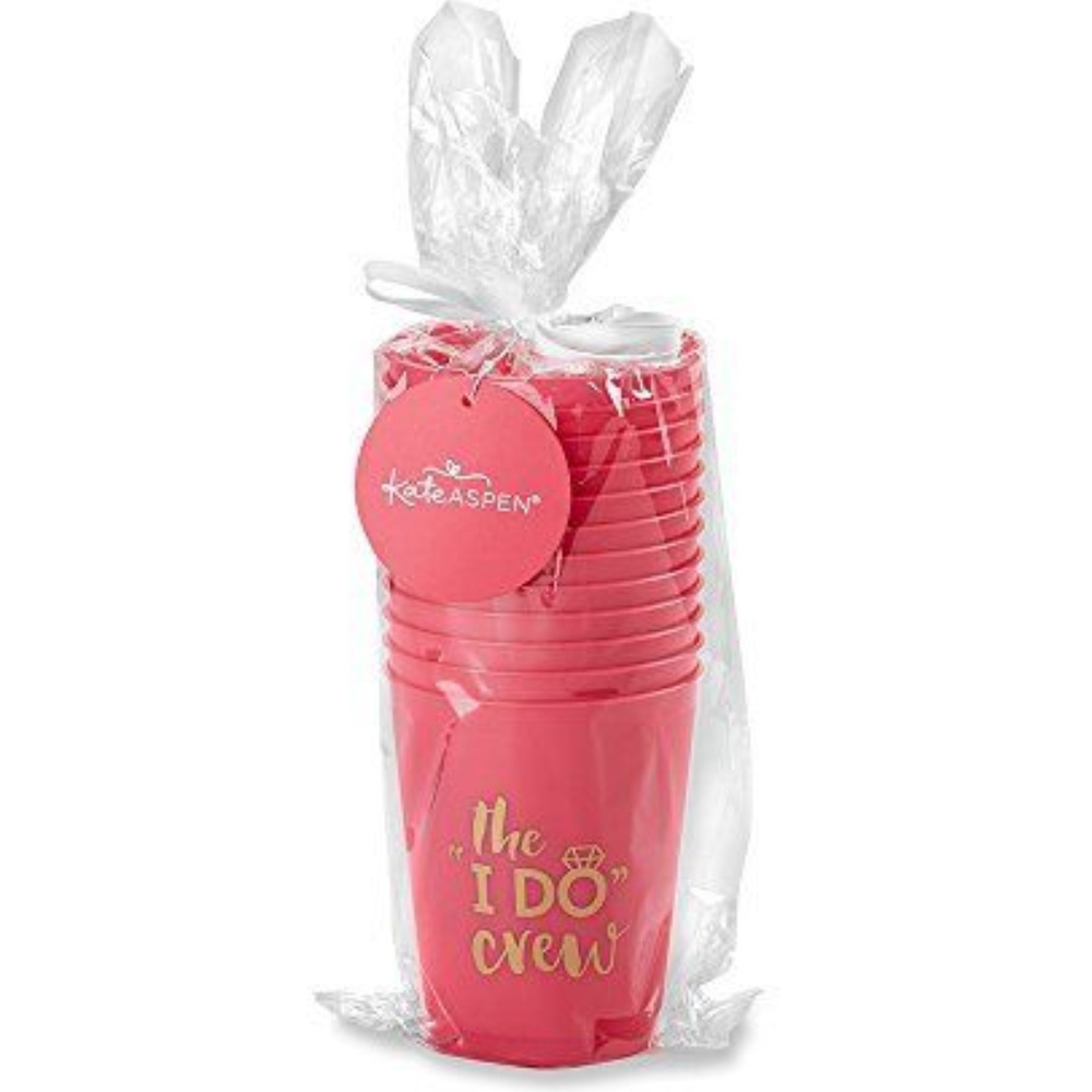 Wedding Theme, I Do Crew, Pink 14 ounce cups